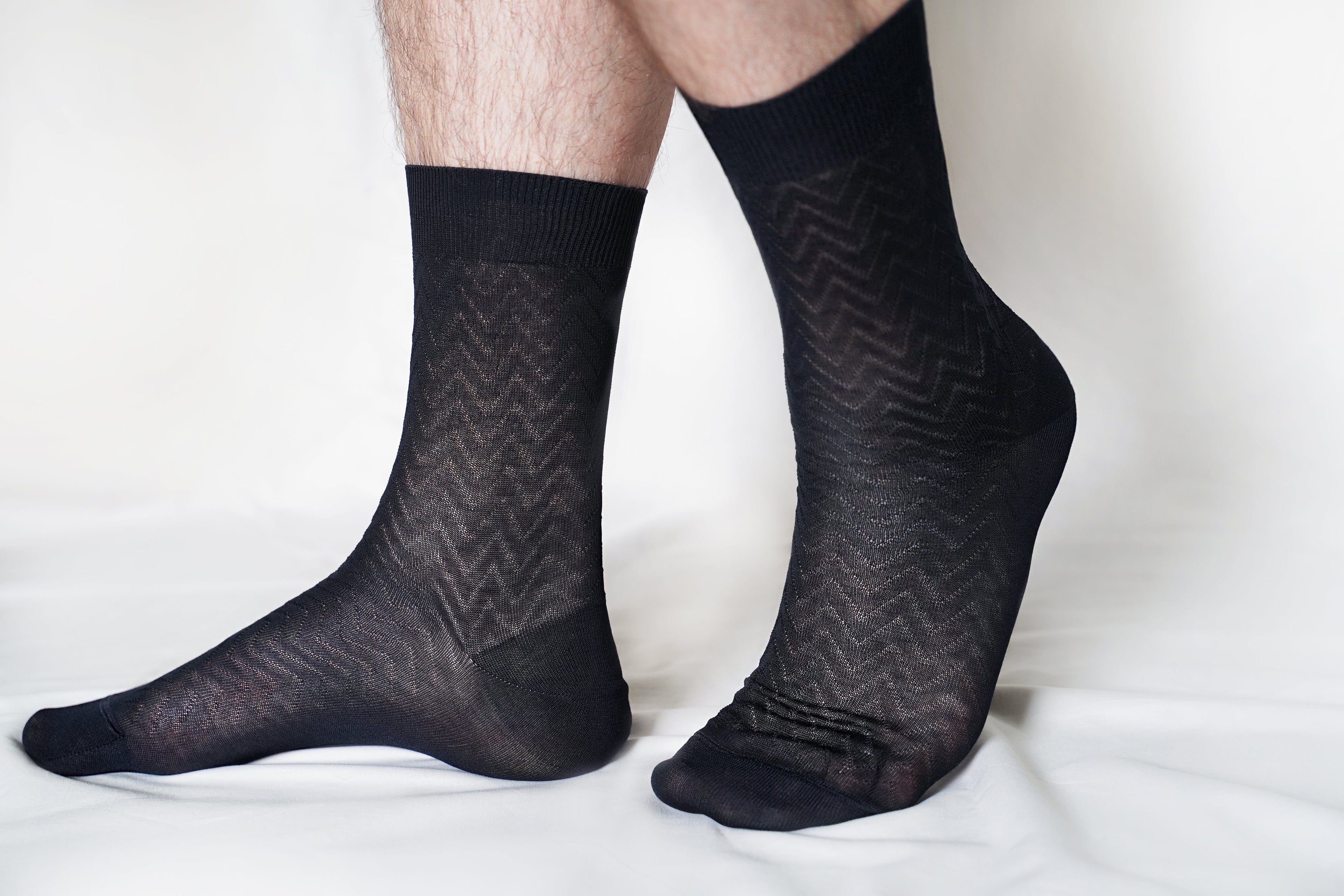 tittimitti tittimitti® 100% Mercerized "Filo di Scozia" Cotton Men's Dress & Trouser Socks. Made in Italy — detail close-up