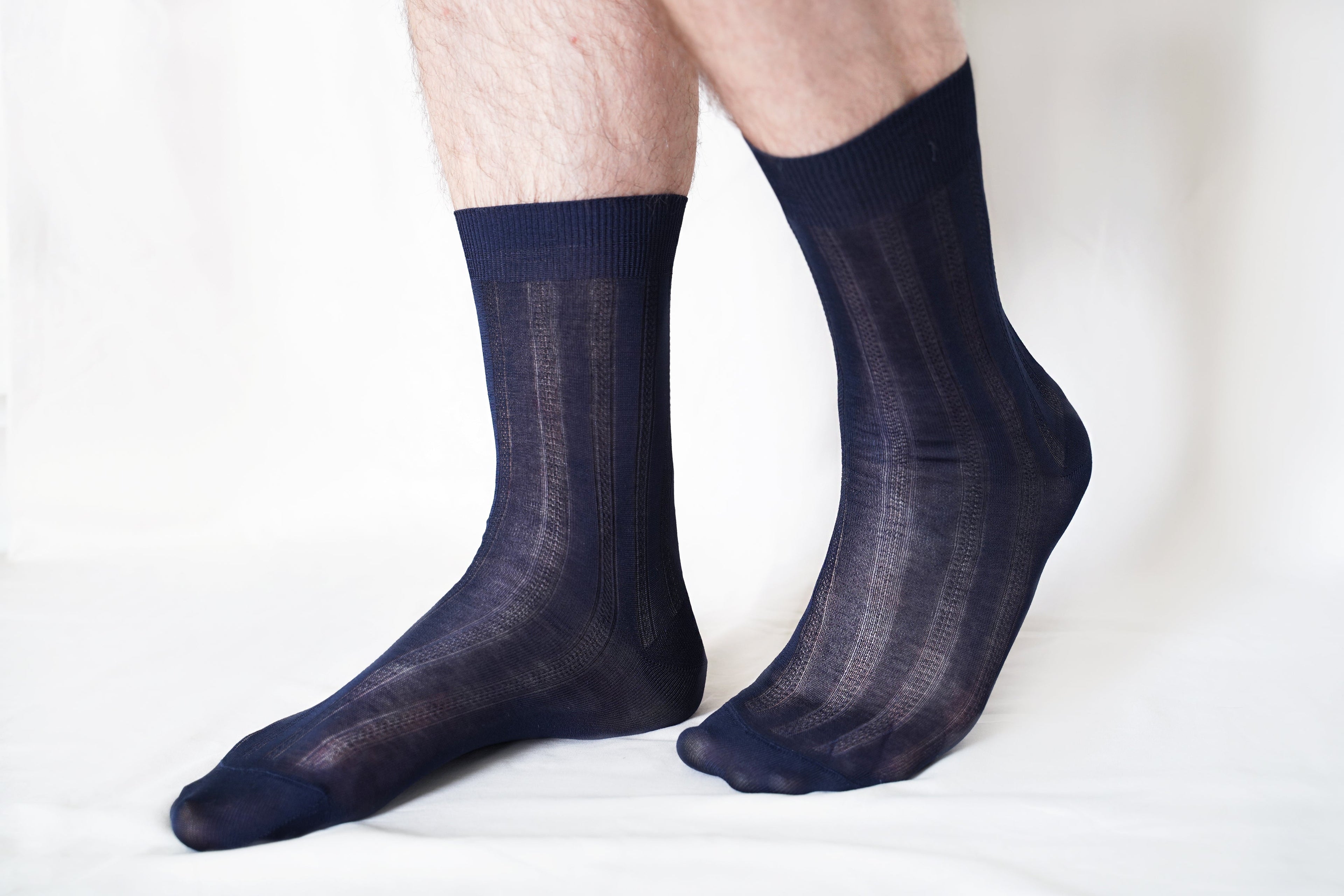 tittimitti tittimitti® 100% Mercerized "Filo di Scozia" Cotton Men's Dress & Trouser Socks. Made in Italy — detail close-up