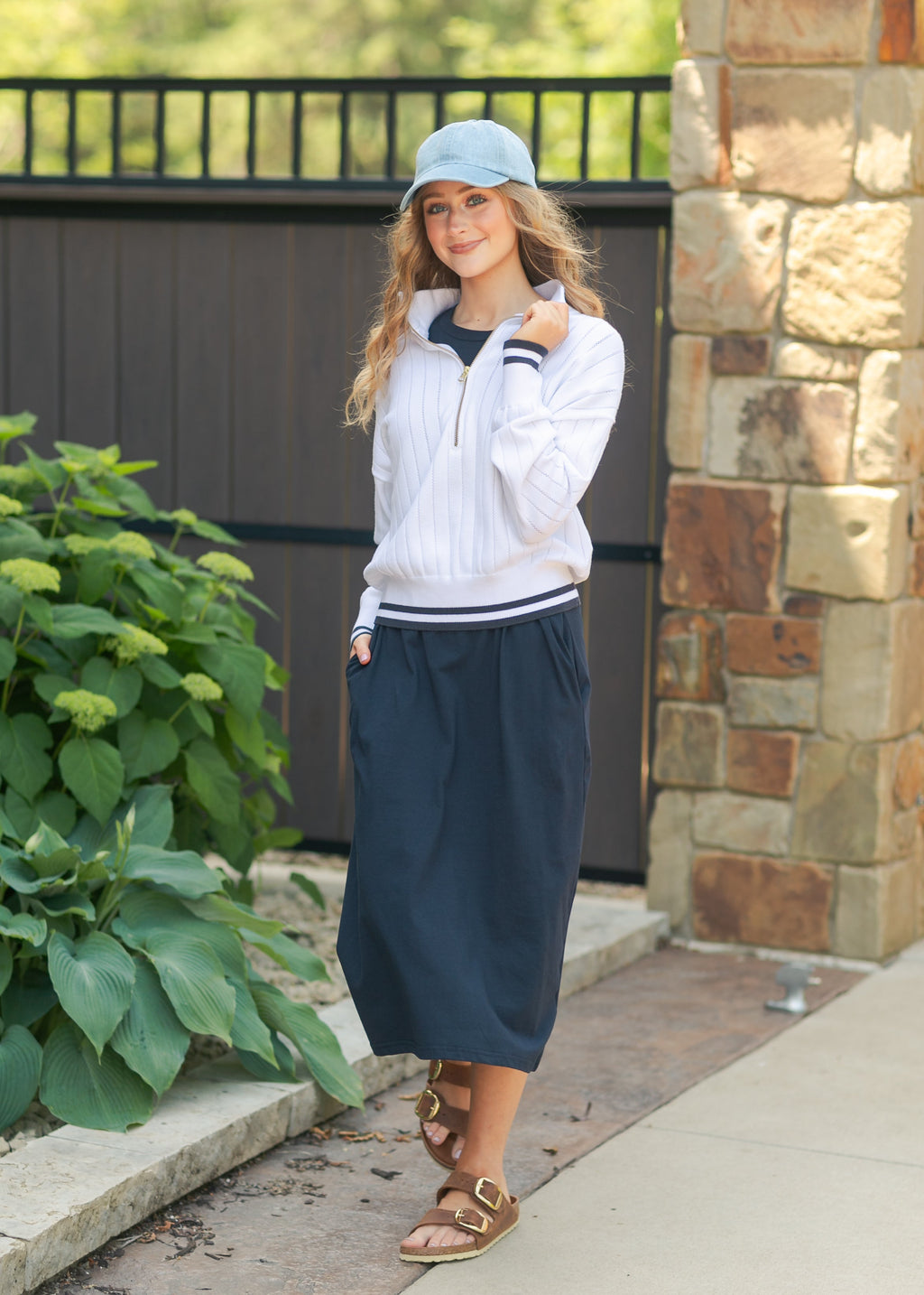 Inherit Co. Finley T-shirt Midi Dress — detail close-up