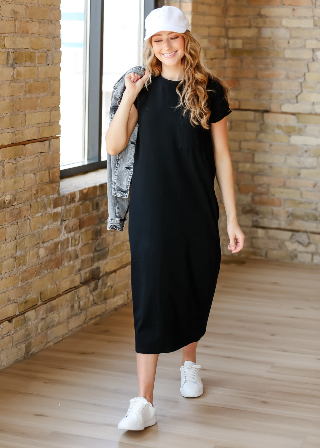 Inherit Co. Finley T-shirt Midi Dress — product on model