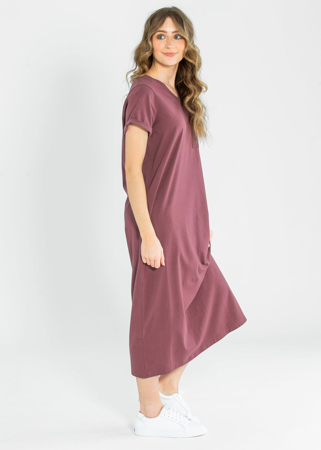 Inherit Co. Finley V-neck T-shirt Dress — comparison shot