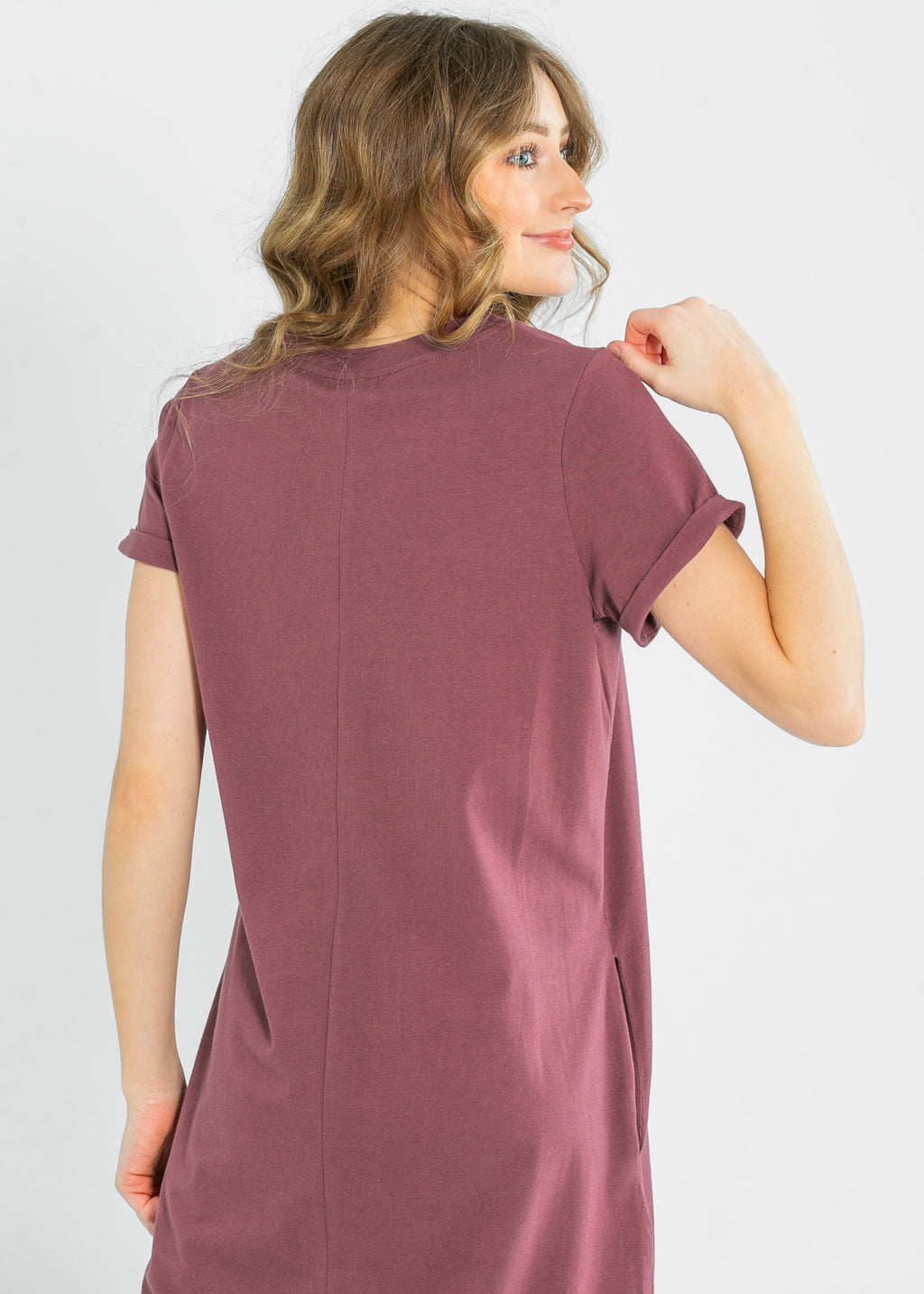 Inherit Co. Finley V-neck T-shirt Dress — feature highlight