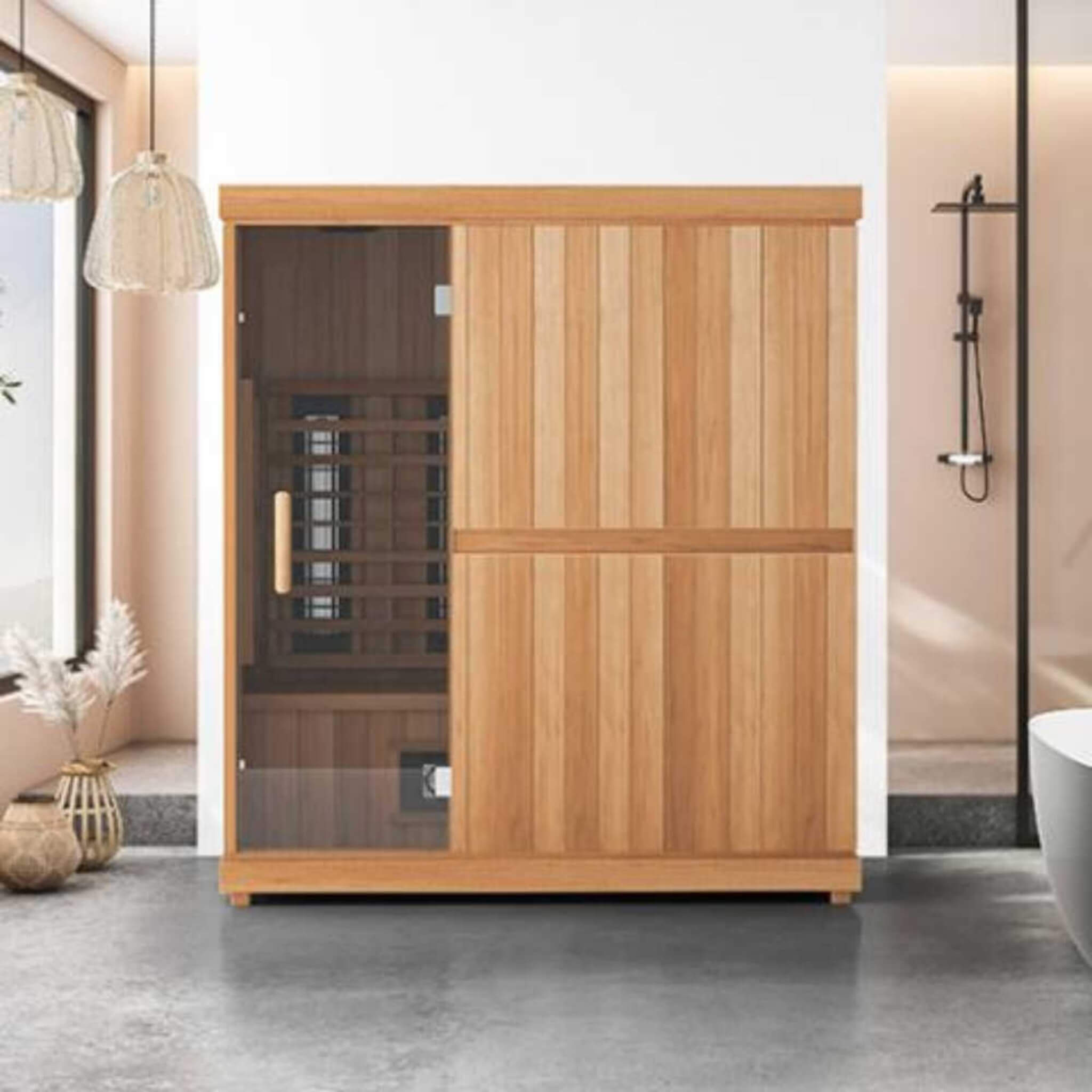 Finnmark FD-3 Full Spectrum 4-Person Capacity Home Infrared Sauna With Adjustable Sauna Feet [FD-KN003] (SAK52689) – SAKSBY W