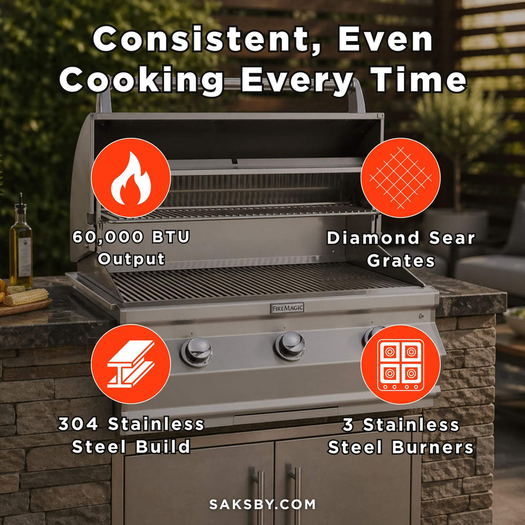 Fire Magic Choice Multi-User Built-In Grill With Analog Thermometer, 30" [CM540I-RT1N/P] (SAK91748) – SAKSBY WHOLESALE, view 