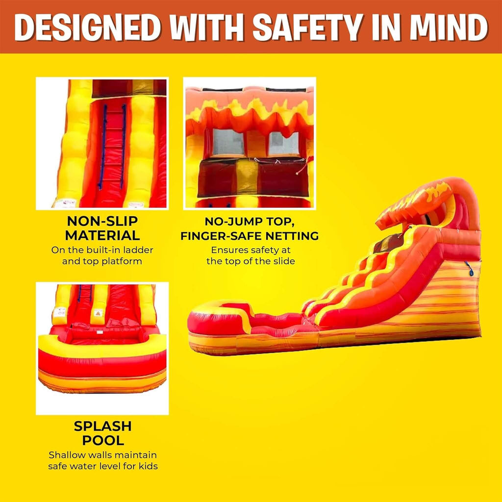 Large Fire Marble Inflatable Water Slide With Pool And Blower (SAK34567) – SAKSBY WHOLESALE, view 7