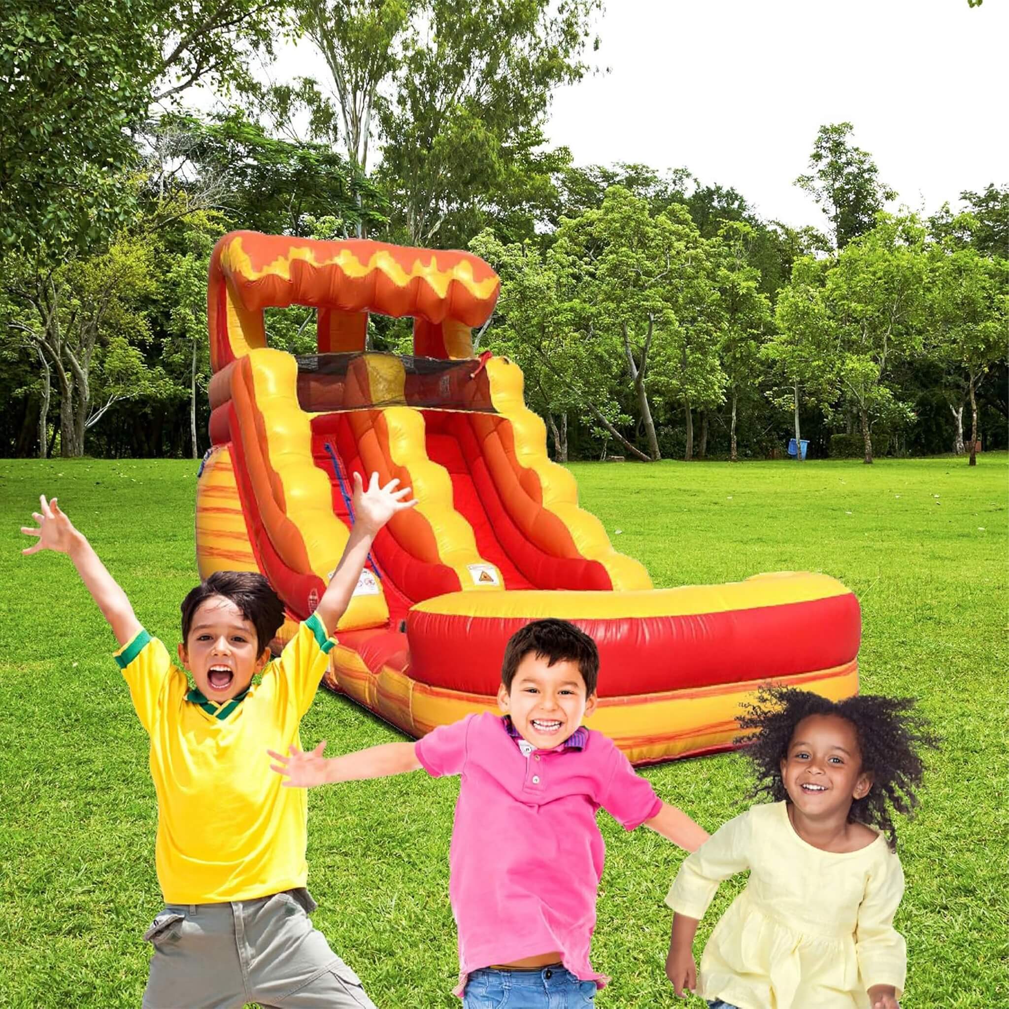 Large Fire Marble Inflatable Water Slide With Pool And Blower (SAK34567) – SAKSBY WHOLESALE, view 3