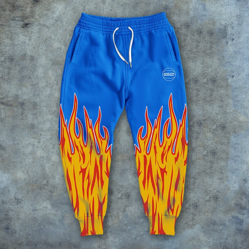 Bigger Than Basketball Flame - Joggers - Blue — lifestyle context