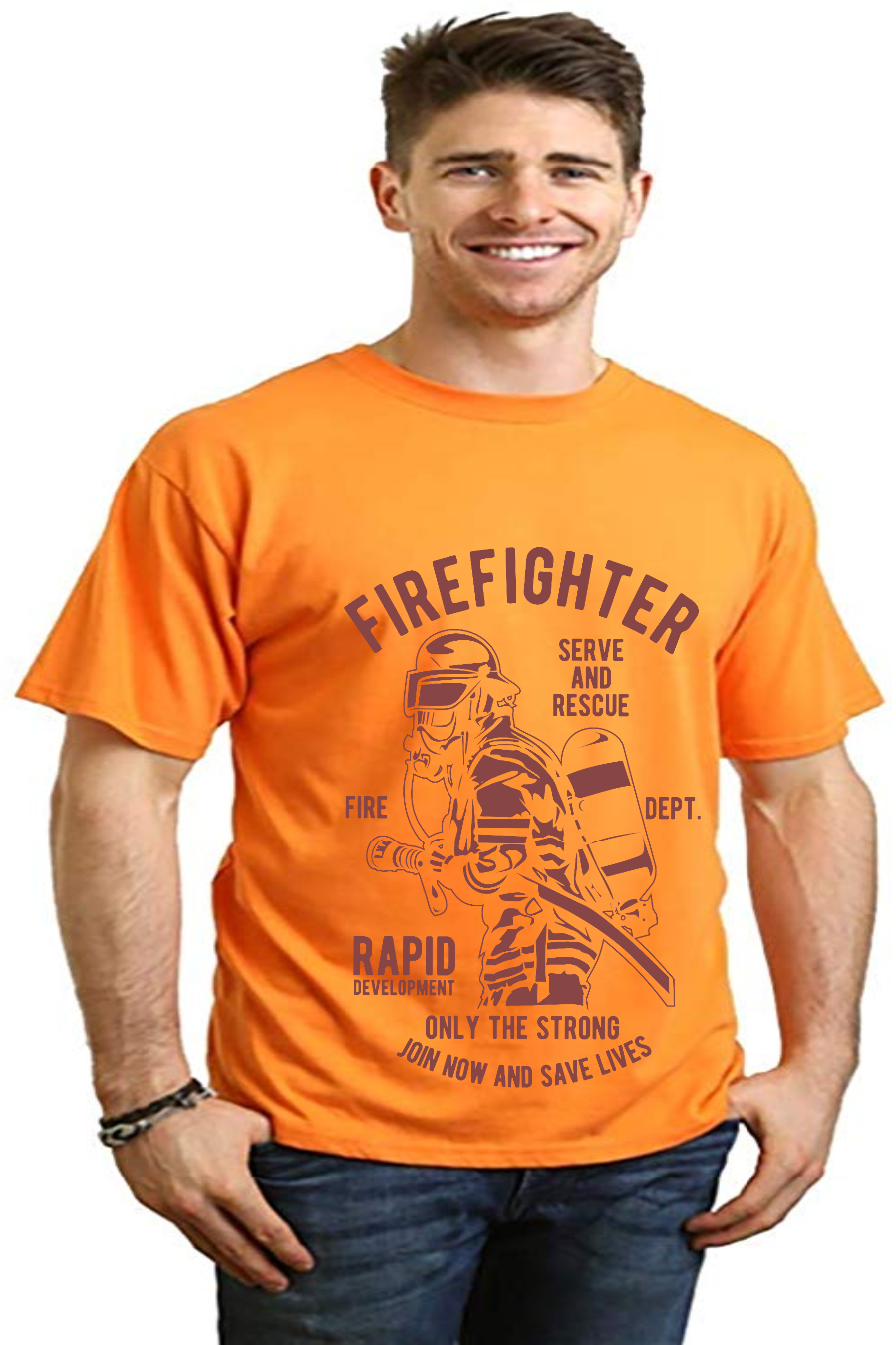 Spun Bamboo Firefighter Dept Men's Bamboo Viscose/Organic Cotton Short Sleeve Graphic T-Shirt — packaging
