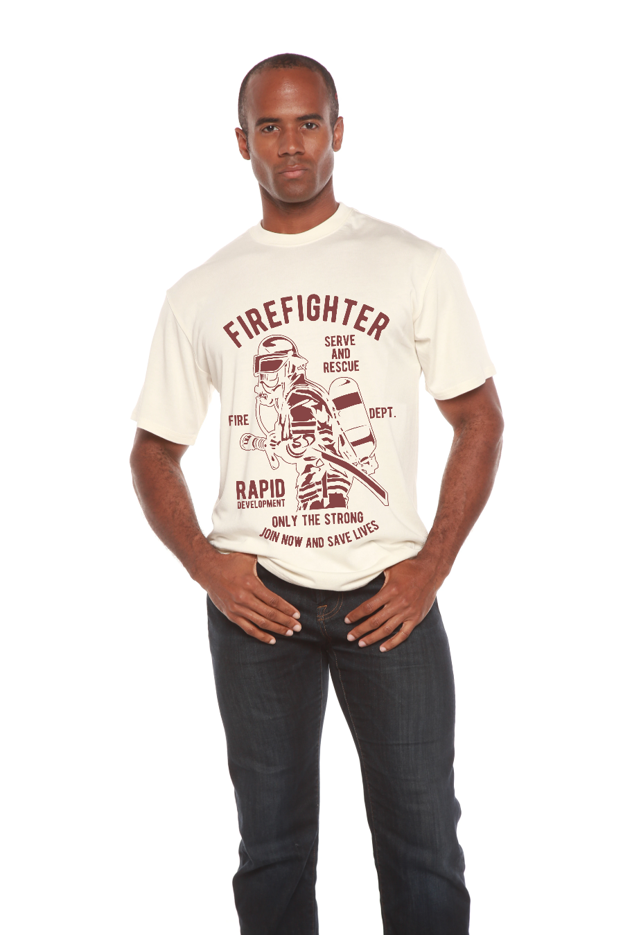Spun Bamboo Firefighter Dept Men's Bamboo Viscose/Organic Cotton Short Sleeve Graphic T-Shirt — main product shot