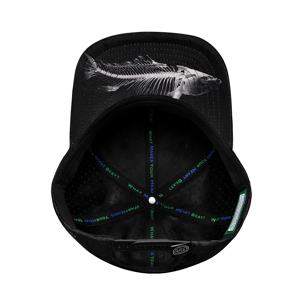 The Heartbeat Brand Fishing Baseball Hat — Black Camo — alternative angle