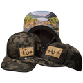 The Heartbeat Brand Fishing Hat - Baseball Hat Fit - Tan Camo - Laser Mesh — main product shot