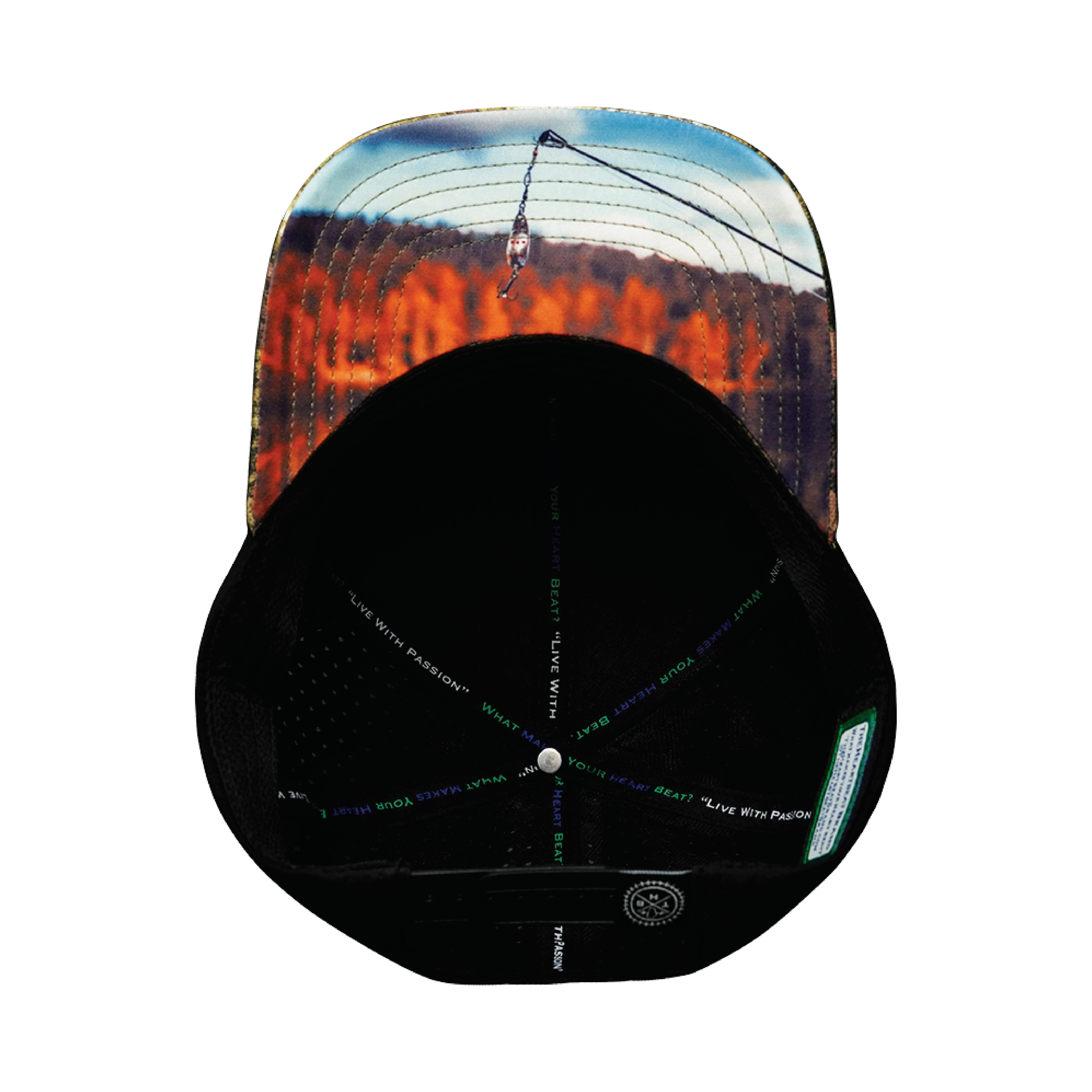 Fishing Hat - Baseball Hat Fit - Maple Leaf Camo / Black - Laser Mesh