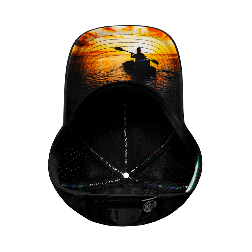 Fishing Hat - Low Profile - Ponytail - Soft Navy Camo / Black - Laser Mesh