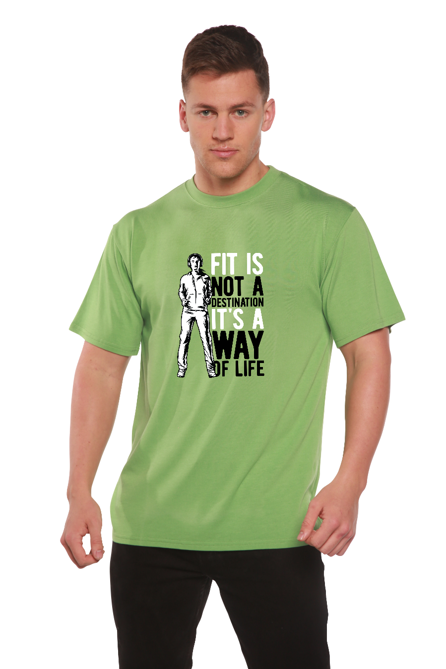Spun Bamboo Fit is not a destination Men's Bamboo Viscose/Organic Cotton Short Sleeve Graphic T-Shirt — lifestyle context