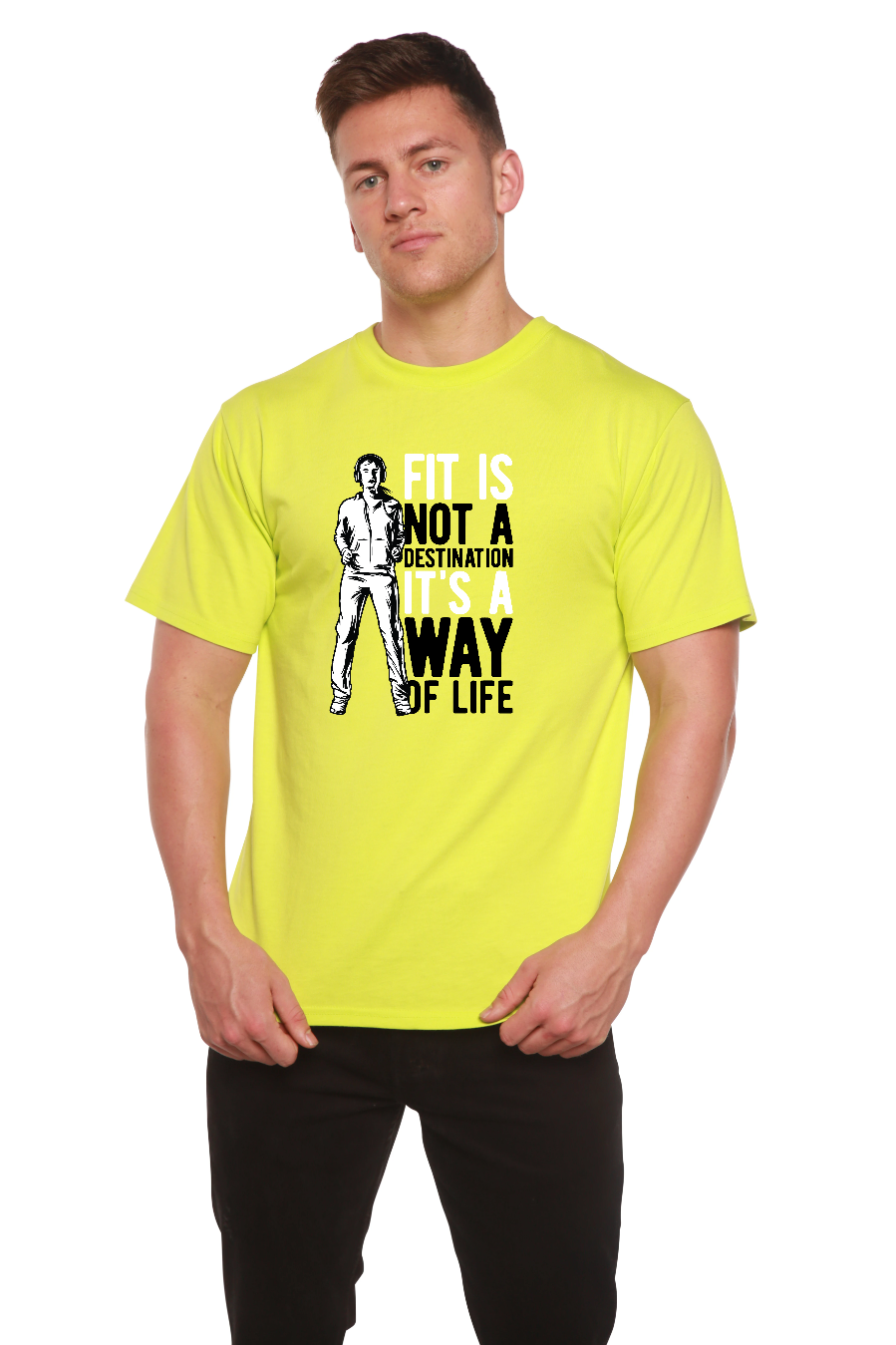 Spun Bamboo Fit is not a destination Men's Bamboo Viscose/Organic Cotton Short Sleeve Graphic T-Shirt — alternative angle