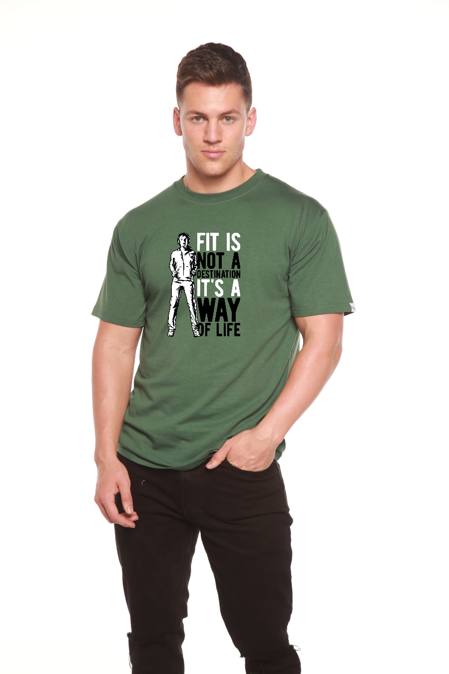 Spun Bamboo Fit is not a destination Men's Bamboo Viscose/Organic Cotton Short Sleeve Graphic T-Shirt — color detail