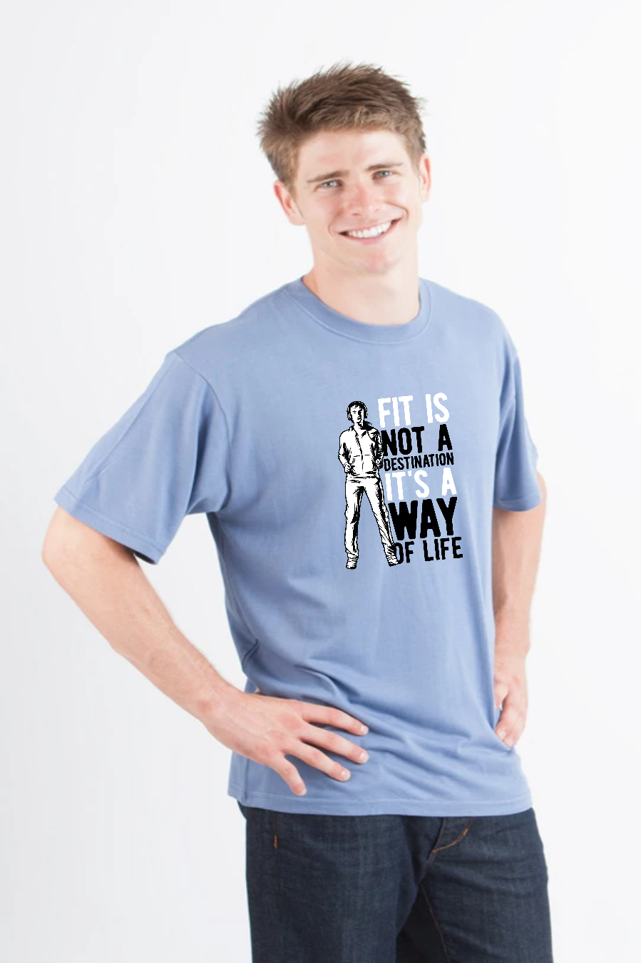 Spun Bamboo Fit is not a destination Men's Bamboo Viscose/Organic Cotton Short Sleeve Graphic T-Shirt — in-use photo