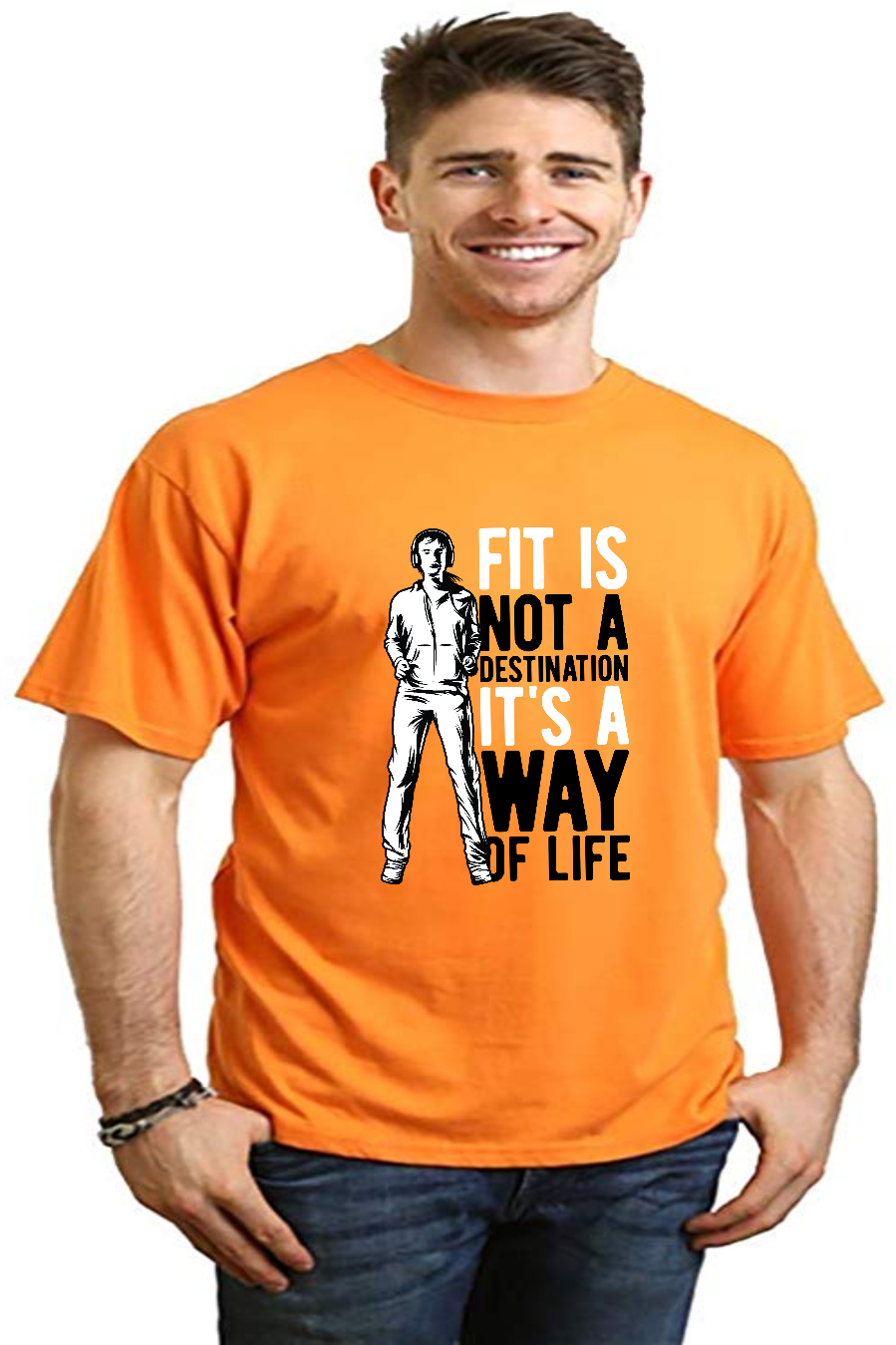 Spun Bamboo Fit is not a destination Men's Bamboo Viscose/Organic Cotton Short Sleeve Graphic T-Shirt — size reference