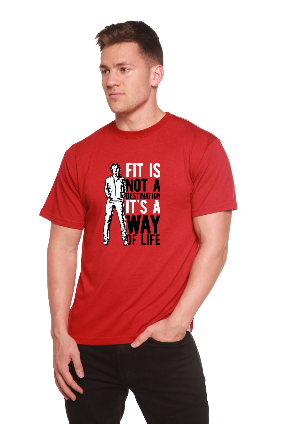 Spun Bamboo Fit is not a destination Men's Bamboo Viscose/Organic Cotton Short Sleeve Graphic T-Shirt — main product shot