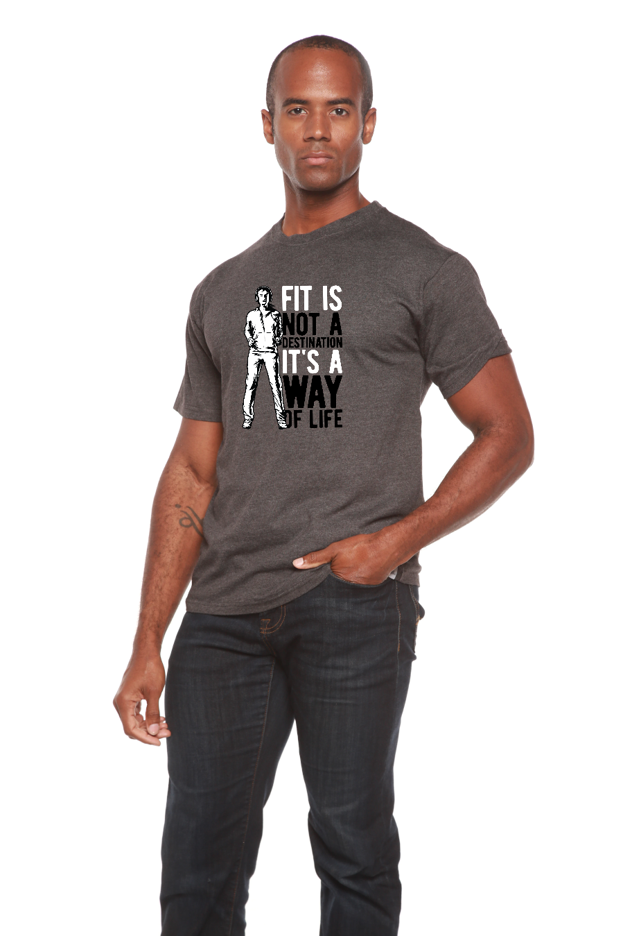 Spun Bamboo Fit is not a destination Men's Bamboo Viscose/Organic Cotton Short Sleeve Graphic T-Shirt — side view