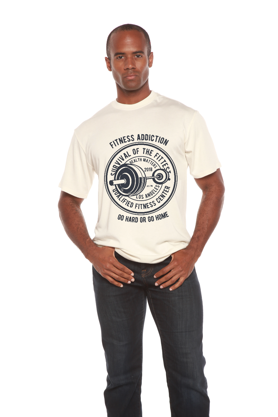 Spun Bamboo Fitness Addiction Men's Bamboo Viscose/Organic Cotton Short Sleeve Graphic T-Shirt — comparison shot