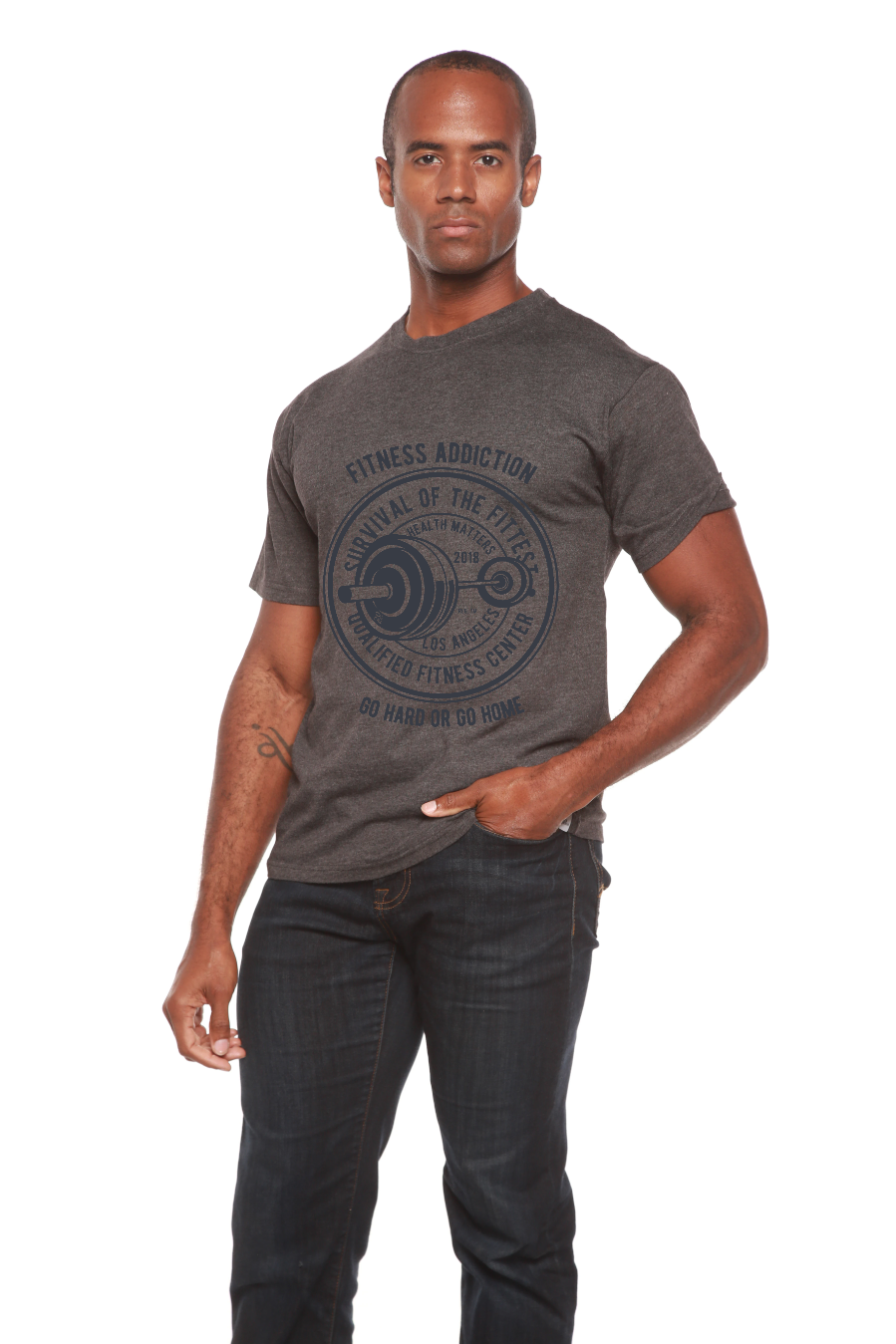 Spun Bamboo Fitness Addiction Men's Bamboo Viscose/Organic Cotton Short Sleeve Graphic T-Shirt — alternative angle