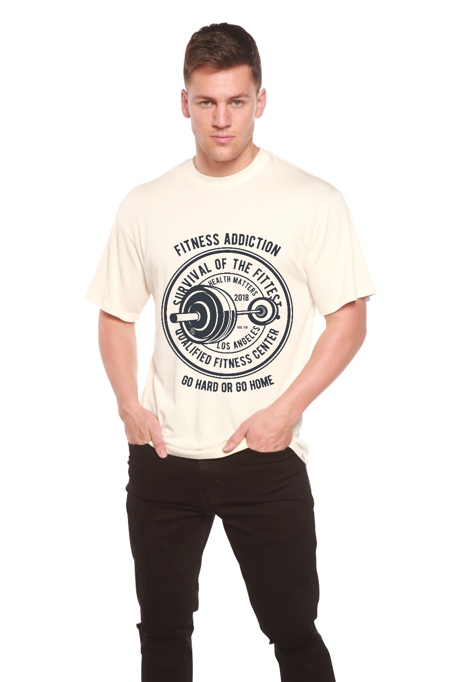 Spun Bamboo Fitness Addiction Men's Bamboo Viscose/Organic Cotton Short Sleeve Graphic T-Shirt — main product shot