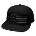 The Heartbeat Brand Flag Hat - Flat Bill - Black - Laser Mesh — main product shot