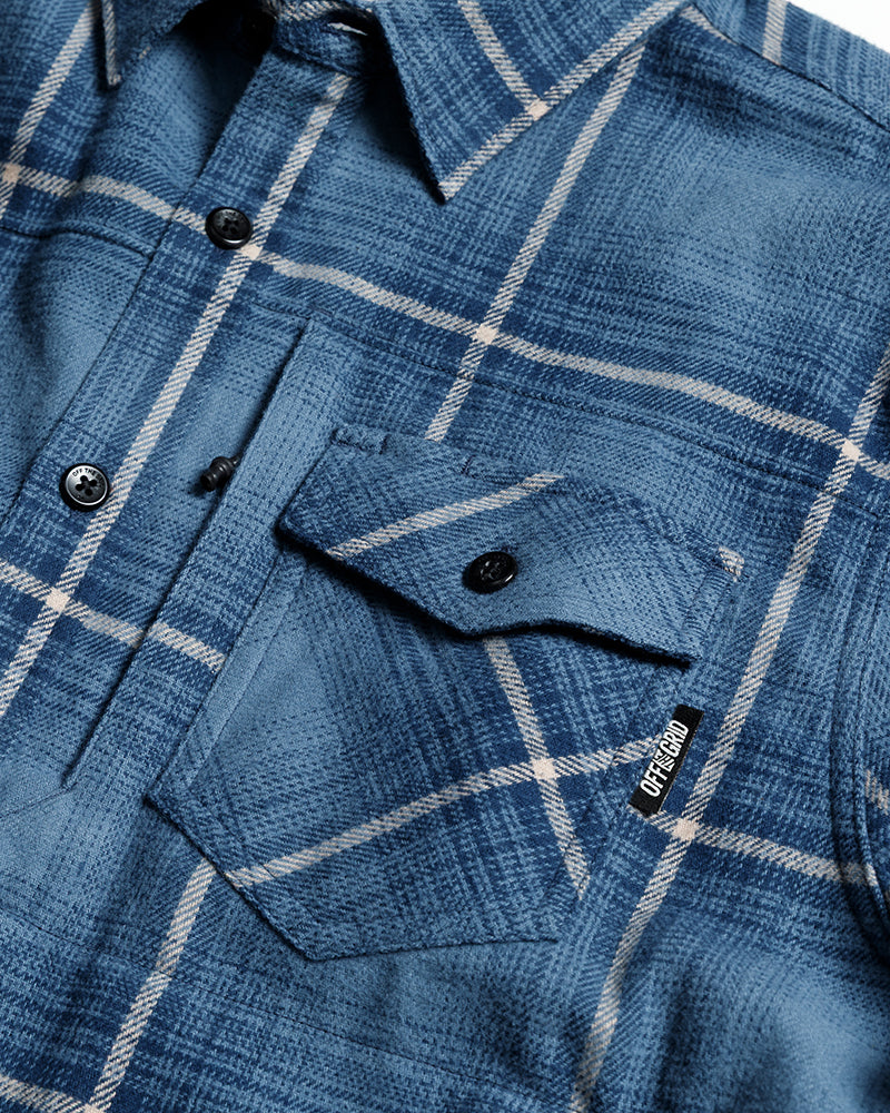 Off The Grid Surplus Destroyer Flannel - Pale Blue — comparison shot