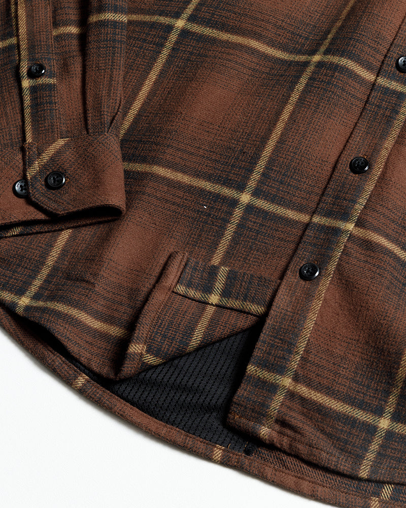Off The Grid Surplus Destroyer Flannel - Burnt Brown — color detail