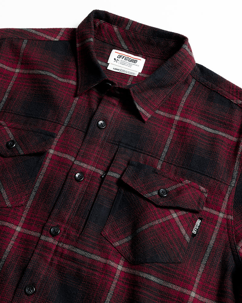 Off The Grid Surplus Destroyer Flannel - Black — in-use photo