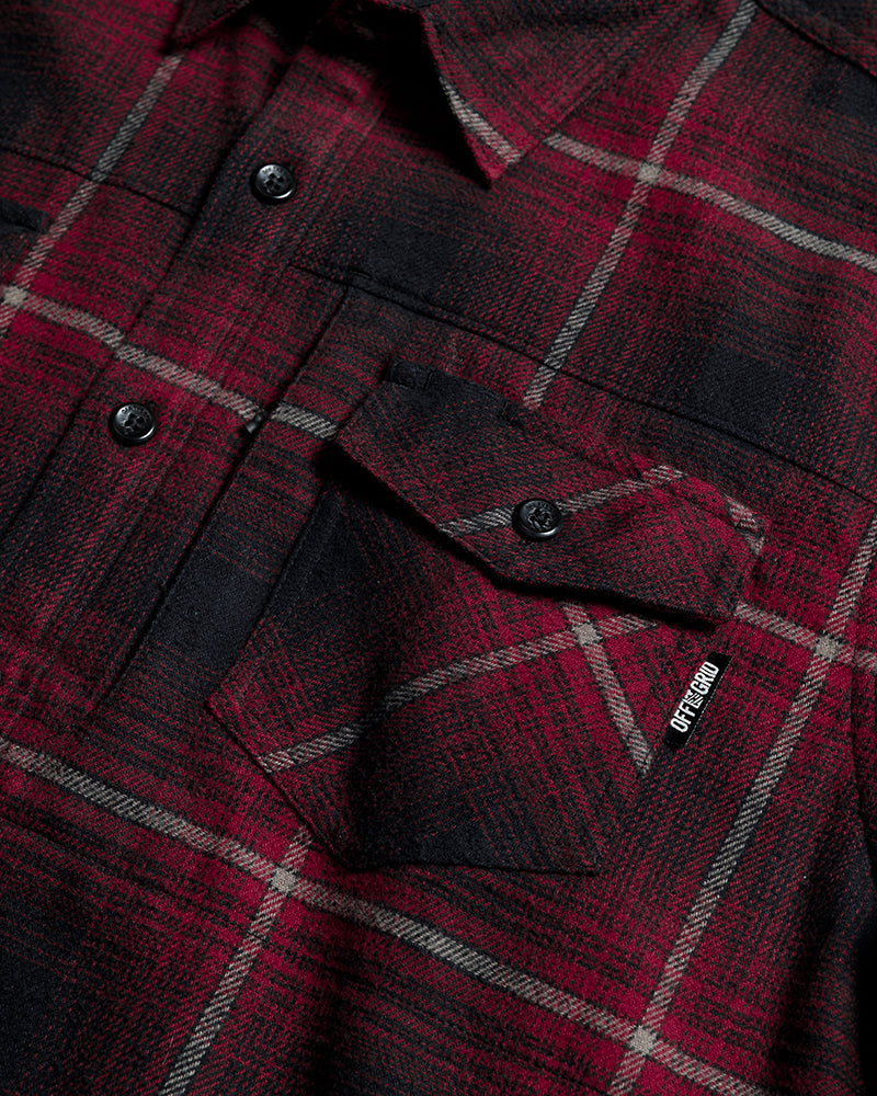 Off The Grid Surplus Destroyer Flannel - Black — size reference