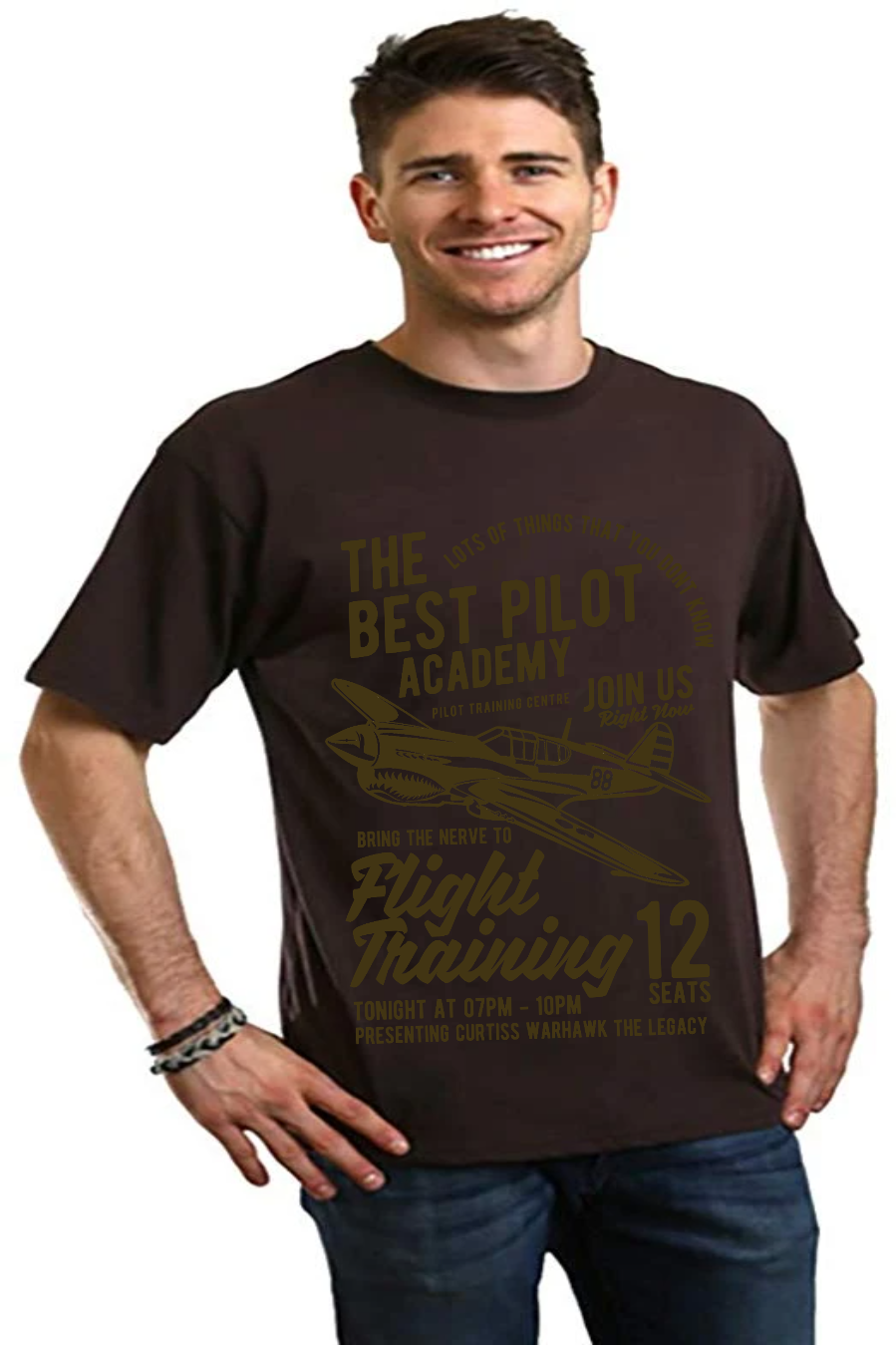 Spun Bamboo Flight Training Men's Bamboo Viscose/Organic Cotton Short Sleeve Graphic T-Shirt — side view
