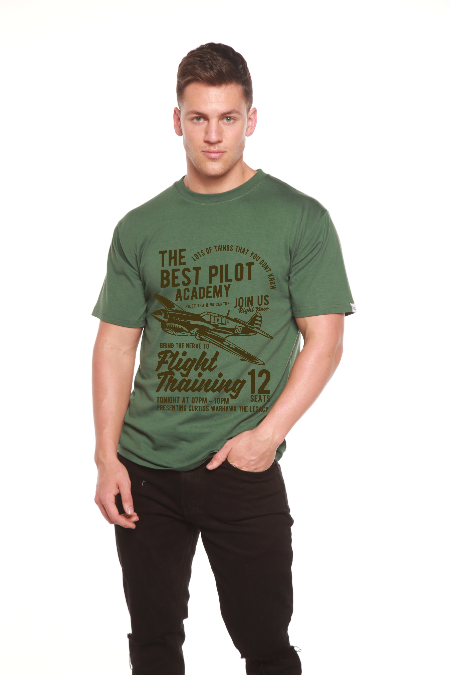 Spun Bamboo Flight Training Men's Bamboo Viscose/Organic Cotton Short Sleeve Graphic T-Shirt — main product shot