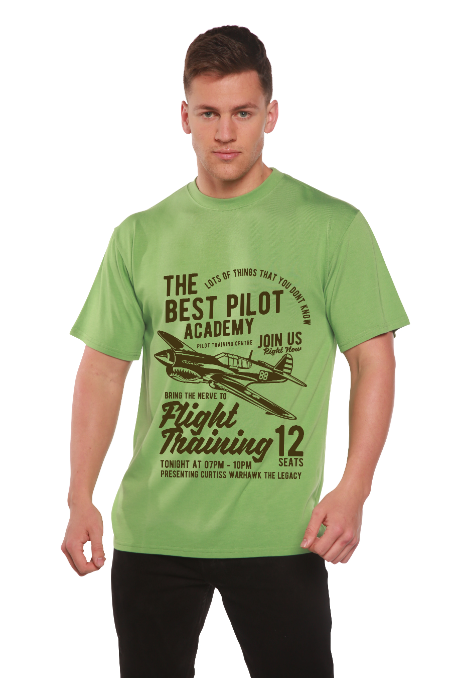 Spun Bamboo Flight Training Men's Bamboo Viscose/Organic Cotton Short Sleeve Graphic T-Shirt — alternative angle