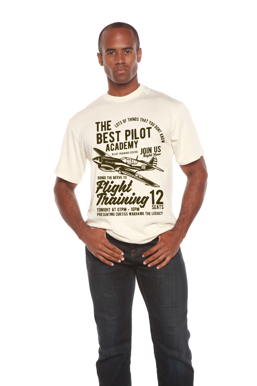 Spun Bamboo Flight Training Men's Bamboo Viscose/Organic Cotton Short Sleeve Graphic T-Shirt — comparison shot