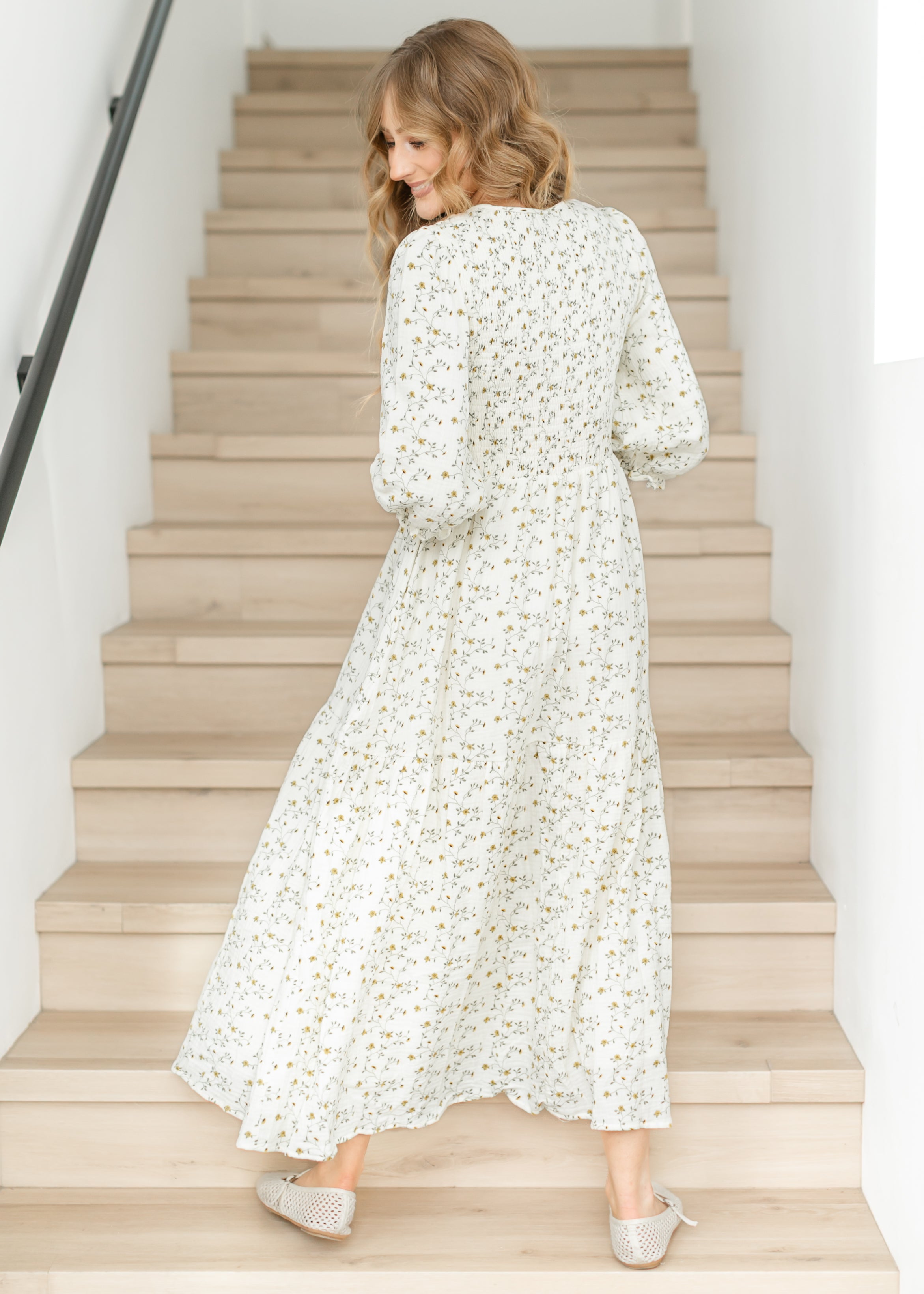 Inherit Co. Flora Smocked Midi Dress — packaging