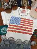 Wild Junkie Floral American Flag Graphic Tee — main product shot