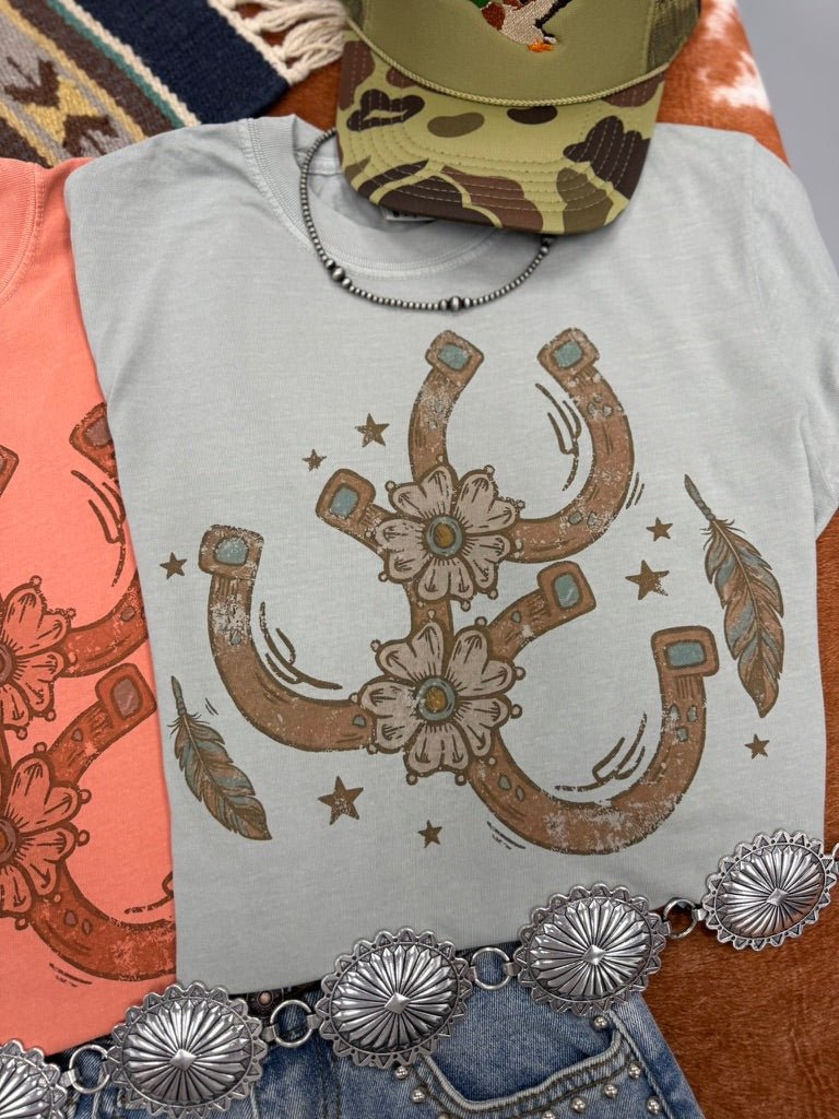 Wild Junkie Floral Horseshoe Graphic Tee - Bay — main product shot