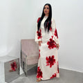 Floral Print Bell Sleeve Maxi Dress Abaya (MA214)
