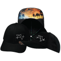 The Heartbeat Brand Florida Hat - Airmesh - Athletic Fit - Black - Fabric Back — main product shot
