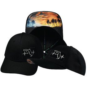 Florida Hat - Airmesh - Athletic Fit - Black - Fabric Back