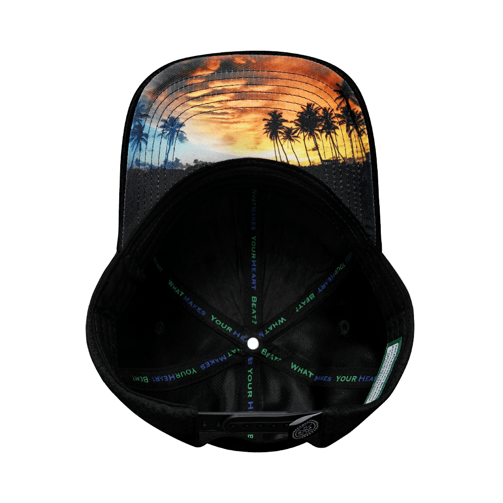 The Heartbeat Brand Florida Hat - Airmesh - Athletic Fit - Black - Fabric Back — detail shot 7