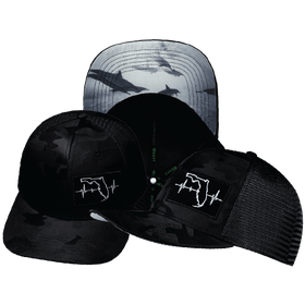 Florida Hat - Baseball Hat Fit - Black Camo / Black - Trucker Mesh