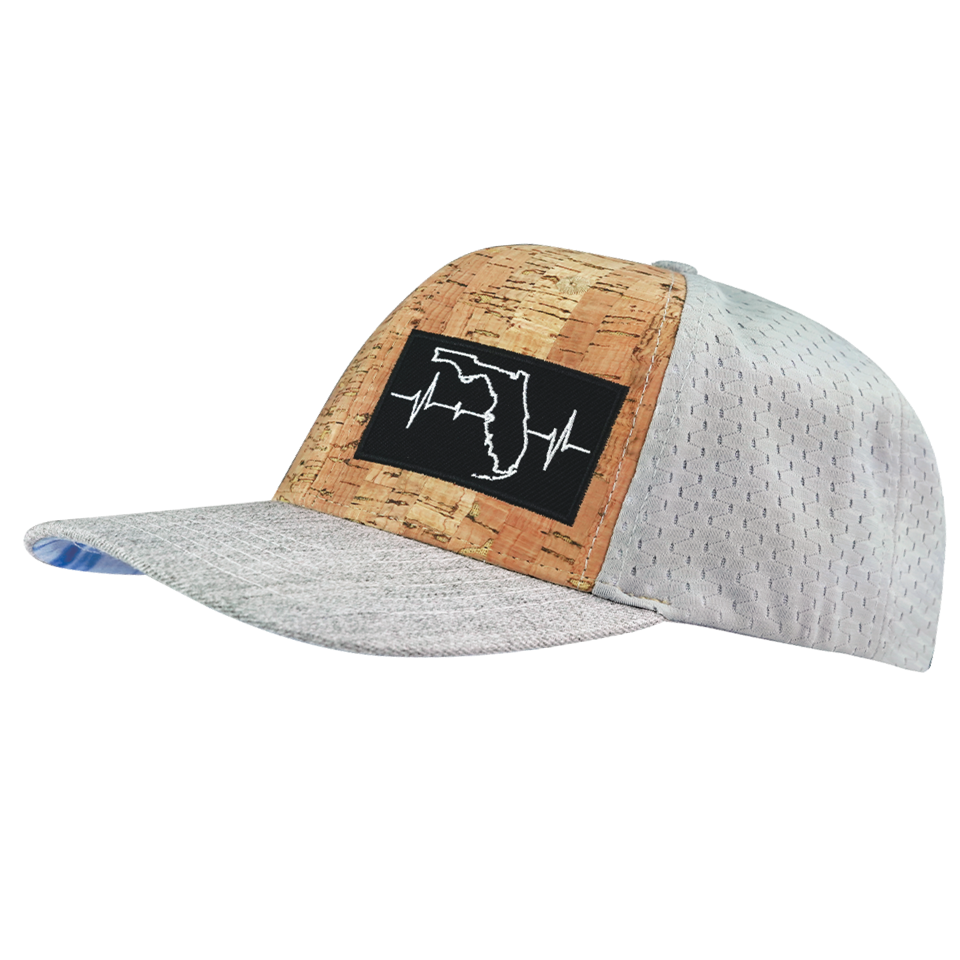 Florida Hat - Baseball Hat Fit - Cork - Heather Gray / Gray - Jersey Mesh