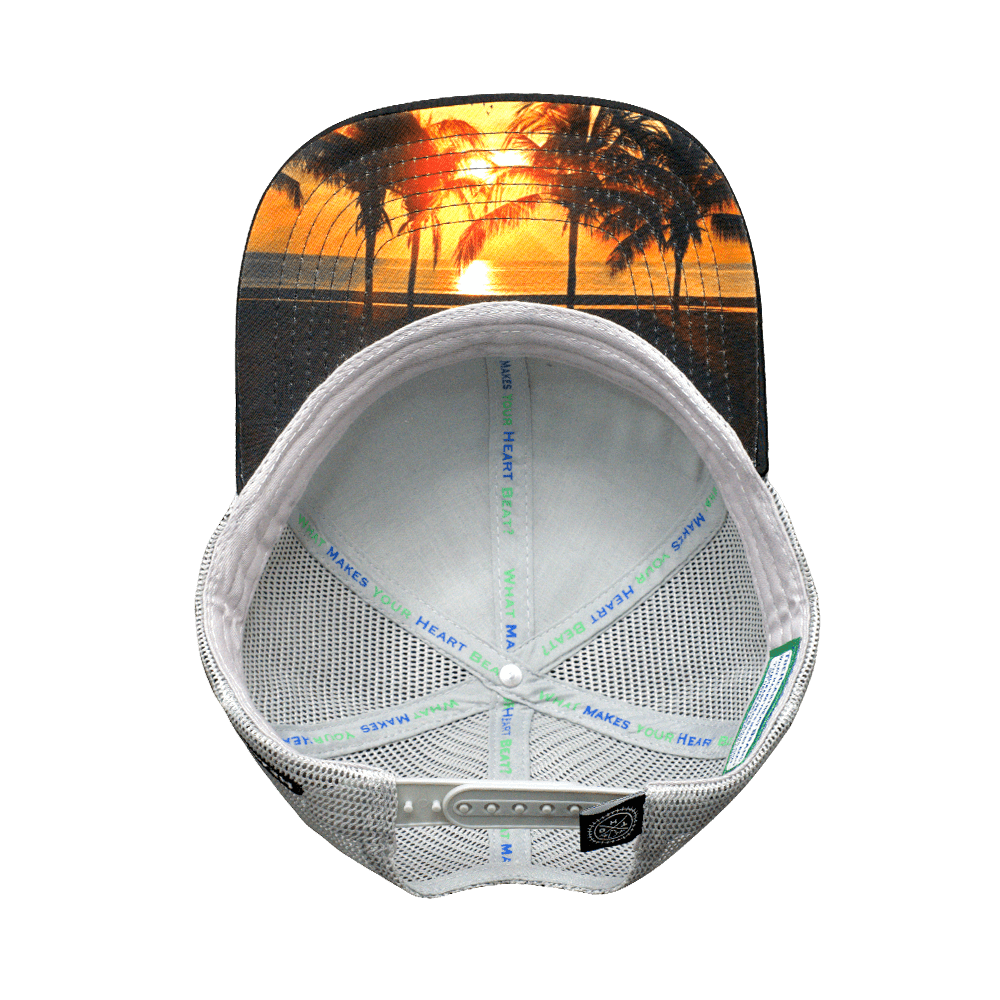 The Heartbeat Brand Florida Hat - Baseball Hat Fit - Black / Gray - Trucker Mesh — alternative angle