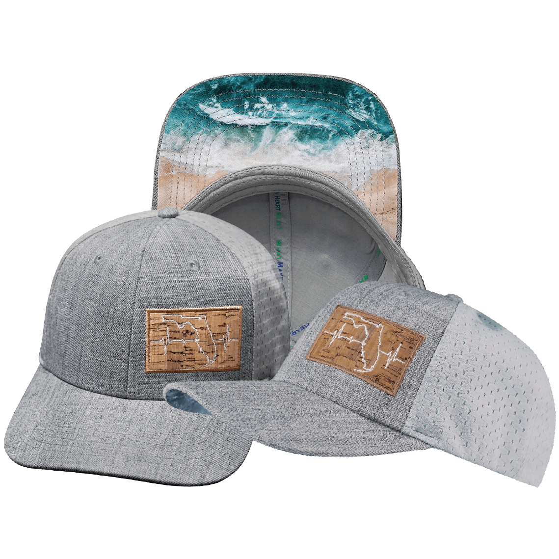 Florida Hat - Baseball Hat Fit - Heather Gray / Gray - Jersey Mesh