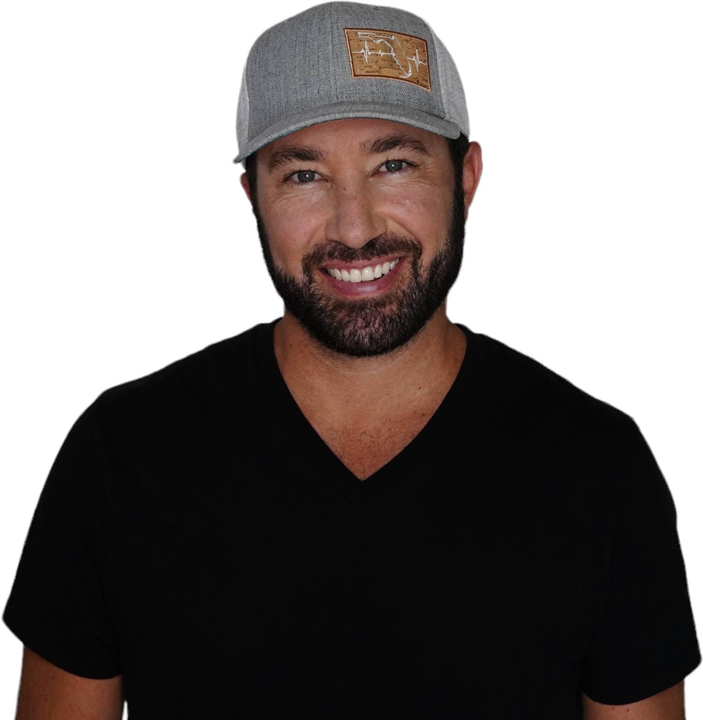 Florida Hat - Baseball Hat Fit - Heather Gray / Gray - Jersey Mesh
