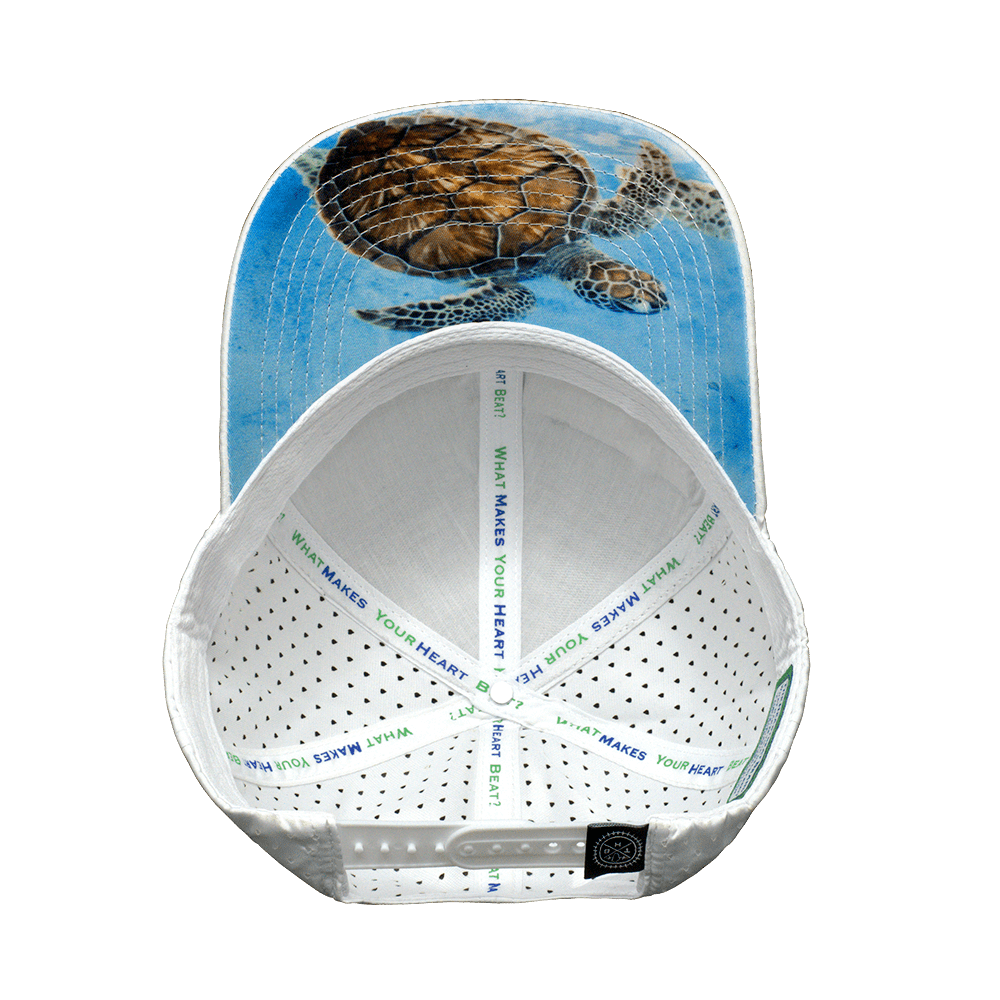The Heartbeat Brand Florida Hat - Baseball Hat Fit - White - Laser Mesh — detail shot 6