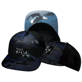 Florida Hat - Flat Bill - Navy Camo / Black - Laser Mesh